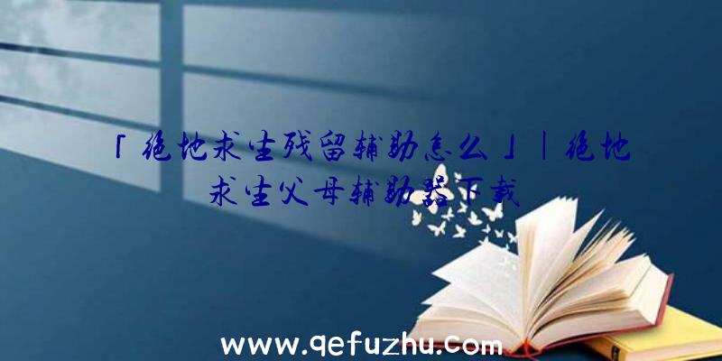 「绝地求生残留辅助怎么」|绝地求生父母辅助器下载